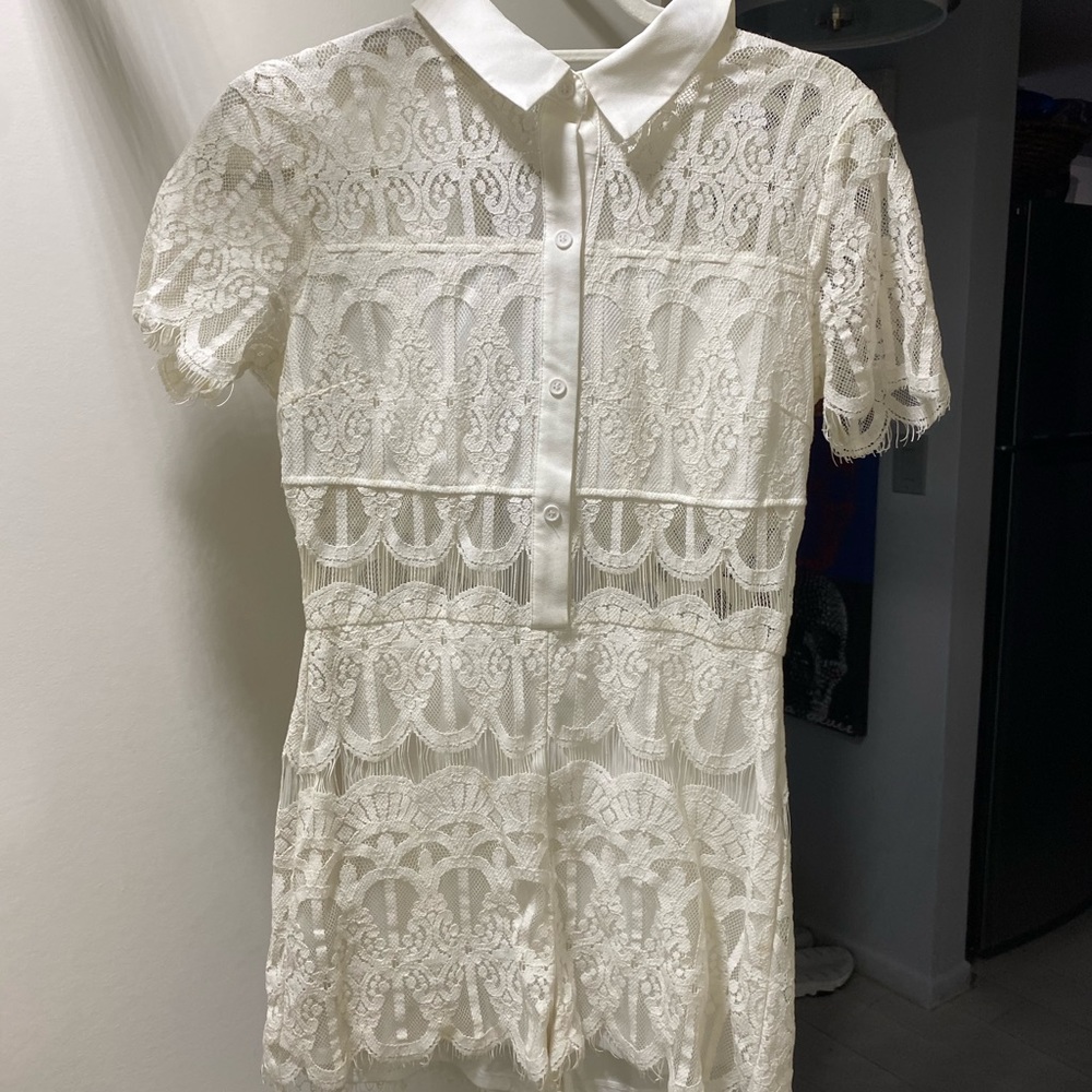 Boutique white lace romper